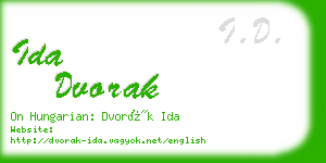 ida dvorak business card